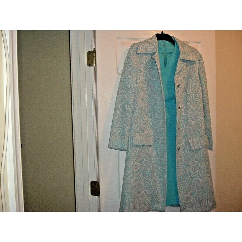 Vintage 60's Puritan Forever Young Dress Jacket Belt Turquoise Dry Cleaned S/M
